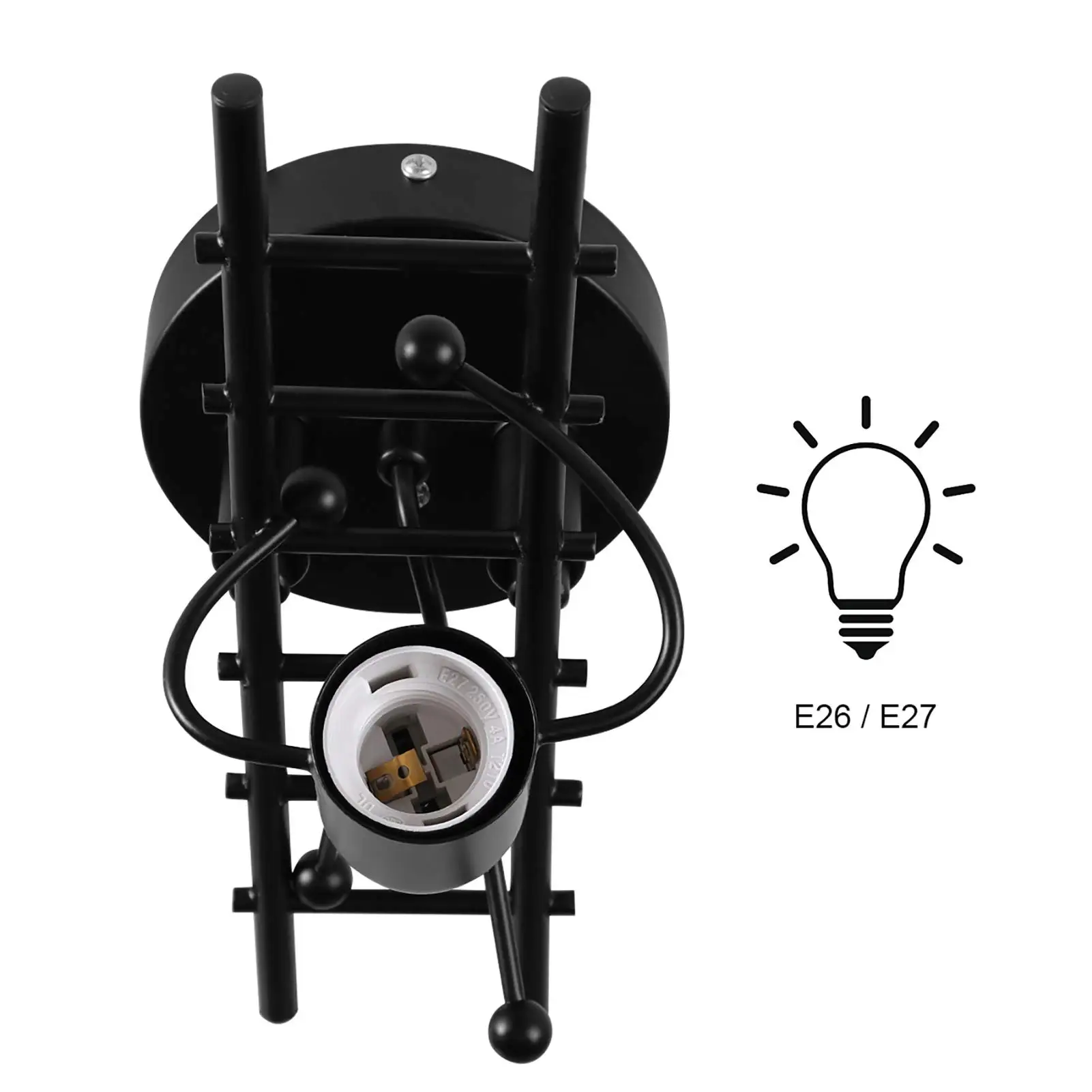 휴머노이드 크리에이티브 벽 조명 실내 벽 램프, E26 E27 현대 벽 스콘스 라이트 아트 장식, 아이언 침실 어린이 방 주방