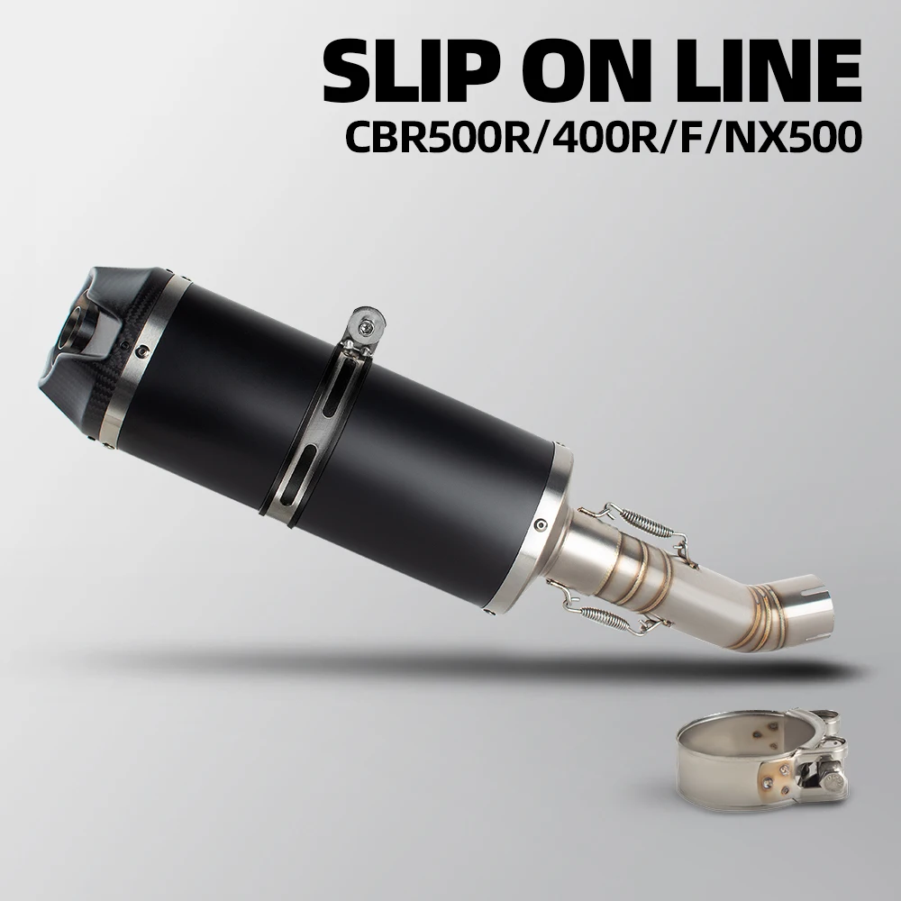 Silenciador de escape deslizable NX400 para Honda CBR400R CB400F 400X NX400 CBR500R CB500F 500X NX500 CB500 Hornet 2016-2026 moto