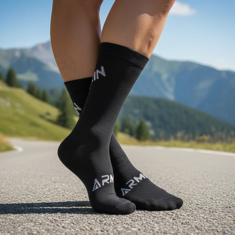 1 Pair ARMKIN New Men/Women Cycling Socks Bike Compression Road Bike Running Mtb Middle Tube Racing Sport Socks SIZE 36-44