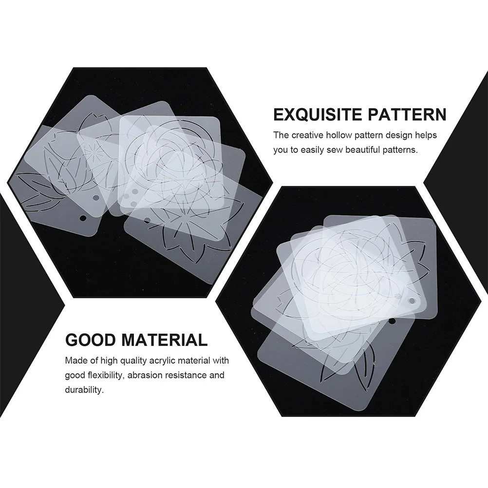 

5 Pcs Quilting Template Acrylic Smooth Surface Without Burrs Sewing Measure Tool DIY Rulers Tailor Craft Project Accessories