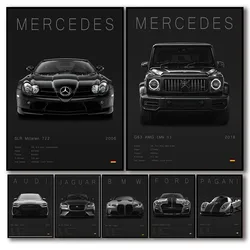 Modern Art Nordic Style Classic Hot Cars Supercars Home Decoration Canvas Painting Wall Art High Quality Poster