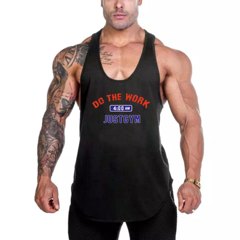 Quick Dry Men'S weightlifting Vests Breathable Polyester Fitness Tank Top For Outdoors Sports Marathon Training Gym Workout Tops
