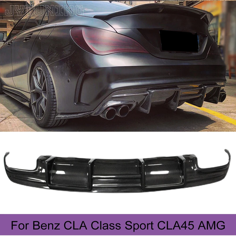 Carbon Fiber FRP Car Rear Bumper Diffuser for Mercedes-Benz CLA Class CLA200 CLA250 CLA260 W117 Sport CLA45 AMG 2016-2019