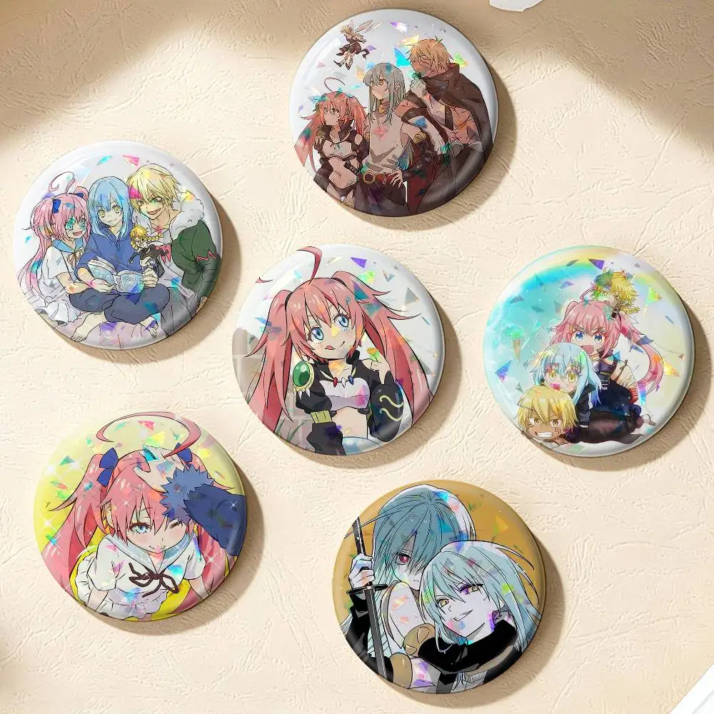 Rimuru Veldora Milim That Time I Got Reincarnated as a Slime  75mm 44mm 25mm Brooch Backpack Hat Pins Accessories Toys Badge