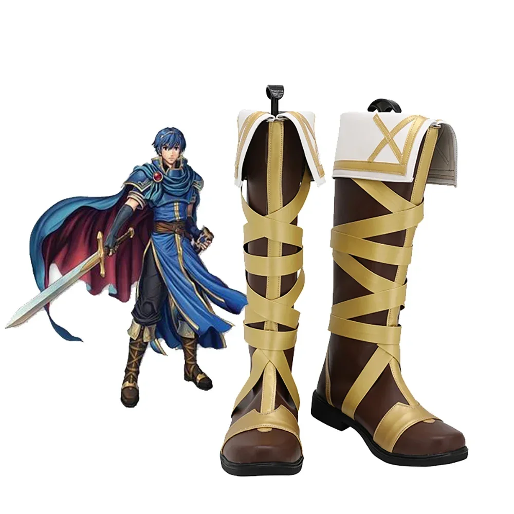 

Ботинки для косплея Fire Emblem Marth, кожаная обувь по индивидуальному заказу для унисекс, аксессуары для Хэллоуина Comic-Con Cos