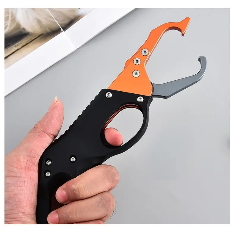 aluminum-alloy-gun-shaped-lock-fishing-gear-clamp-large-fish-control-fishing-tool-with-lock-mountain-climbing-camping-travel