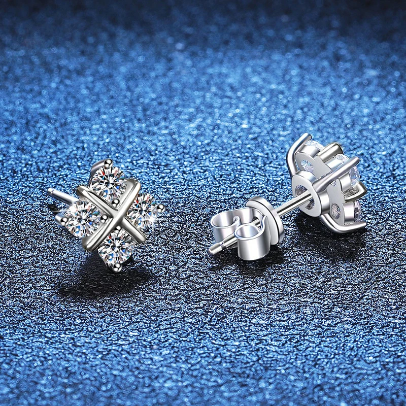 

Ehhai Round Moissanite Classic Piercing Star Stud Earrings for Women Aretes with GRA Certificated Fine Jewelry Anniversary Gifts