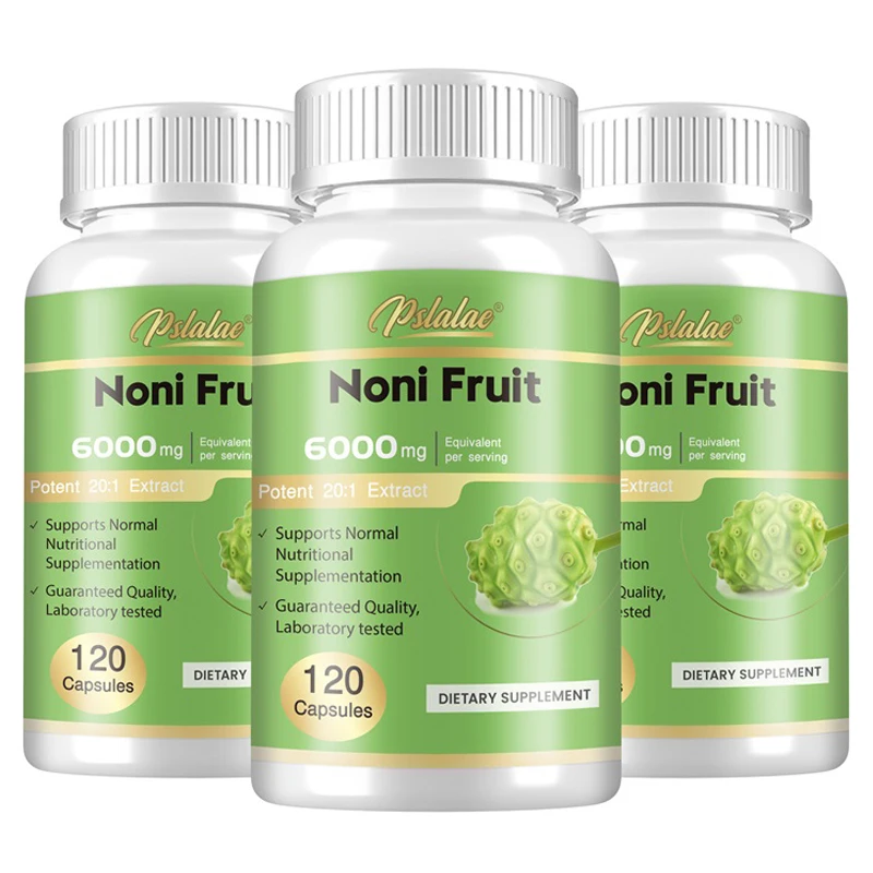 Cápsulas de frutas Noni: aumento de energía, apoya la piel, la digestión y la salud intestinal, apoyo inmunológico, antioxidante