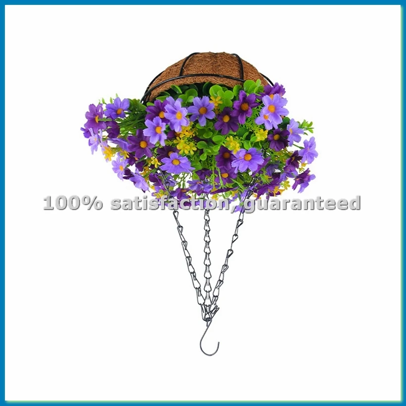 

Искусственные подвесные цветы в корзине для декора патио, газона, сада, для украшения улицы и помещений -- AT35