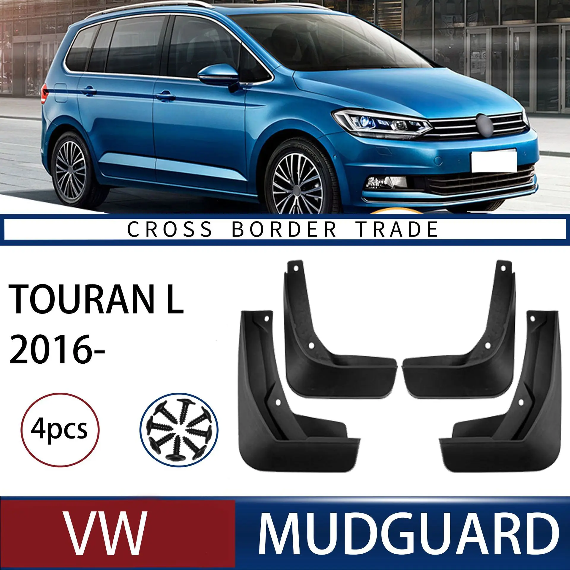 

FOR VW Touran L 2016 Car Molded Mud Flaps Splash Guards Mudguards Front Rear Styling Front Rear Car Accessories