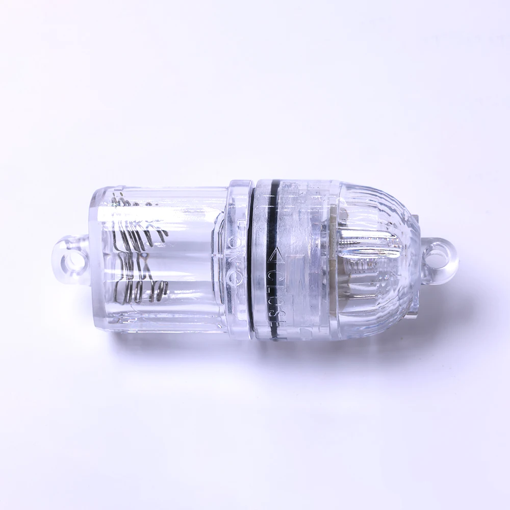11cm Submersible Fishing Light, Waterproof LED Underwater Attracting Lamp with Clear Shell, Deep Drop & Night Fishing Bait Light