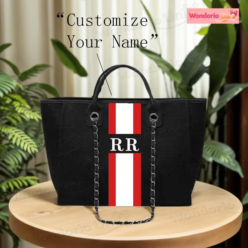 

Personalised Initial Bag Women Luxury Handbag Custom Name Shopper Tote Bag Large Capacity Shoulder BagDesigner BeachTravel Purse