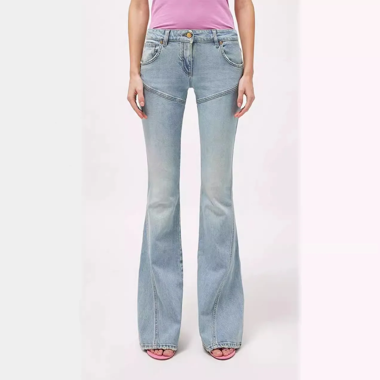 2026 Low-rise Women's Jeans Slim Fit Straight Leg Slightly Flared, Floor-Length Pants Women's Clothing Jeans