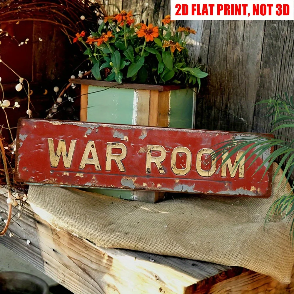 2D Flat Patriotic American Metal Decoration, 16 * 4 Inches, War Room Metal Sheet Aluminum Sign, Patriotic Theme Decoration