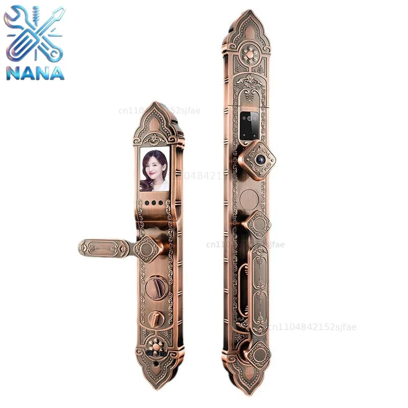 European villa door facial recognition fingerprint lock remote unlock cat eye visual smart lock automatic electronic lock