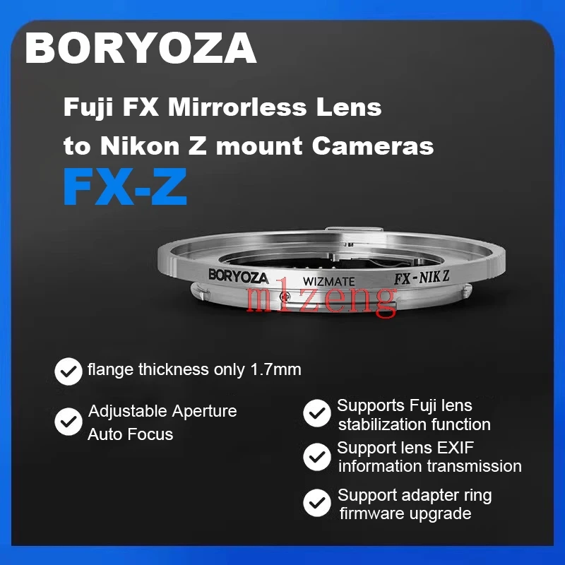 Fx-nikon zオートフォーカスアダプターリング,z5 z6 z7 z6ii z7ii z8 z9 z30 z50zfcカメラ用fxマウントレンズ