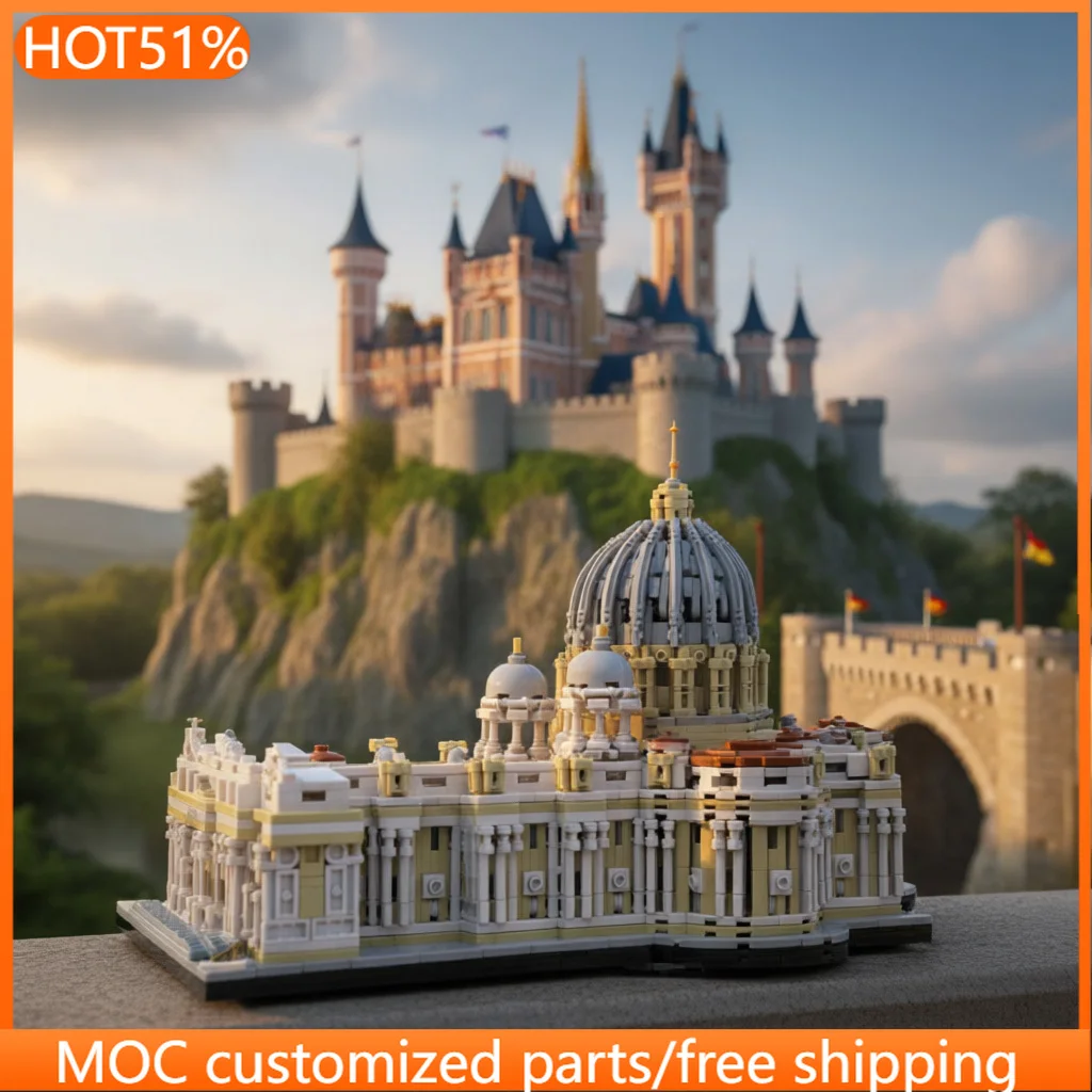 3019 PCS Cathedral Saint Peter's Basilica 1:800 MOC Customize Modular Building Block Creative Design DIY Boys Holiday Toy Gifts