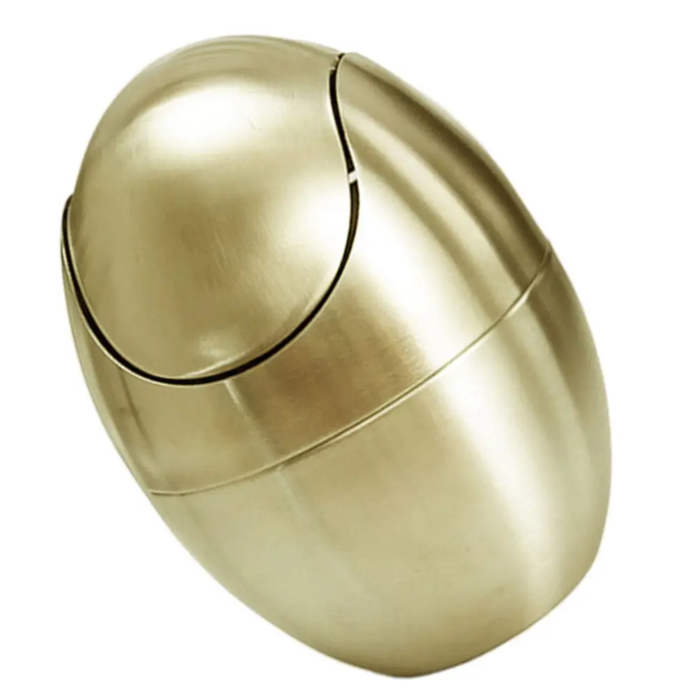 

Небольшое настольное мусорное ведро из нержавеющей стали, мини-урна в форме яйца, настольная корзина для отходов, маленькая настольная урна для мусора