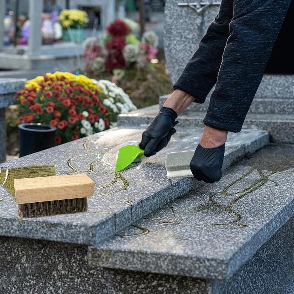 

Grave Cleaning Kit 6Pcs Headstone Cleaning Tools For Granite, Marble& Stone Graves-Scrub Brush Included