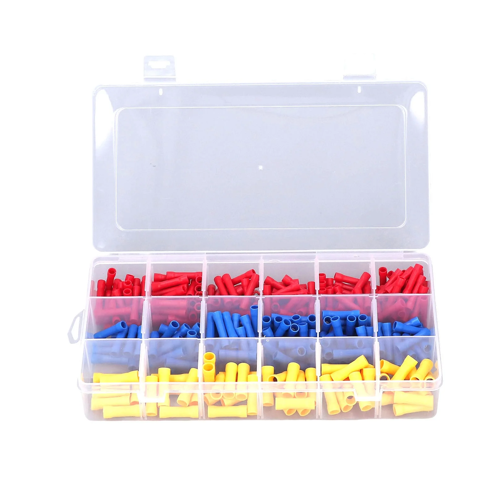 300Pcs Crimp Terminal Butt Connectors Brass PVC Corrosion Proof Robust Insulated Wire Terminal