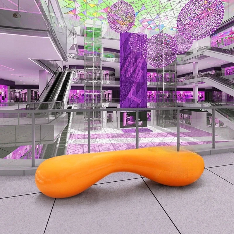 FRP مركز تسوق على شكل خاص، مقعد هاتف Meichen، مقعد مسند للحديقة الخارجية، مقعد استقبال ترفيهي للمنطقة العامة