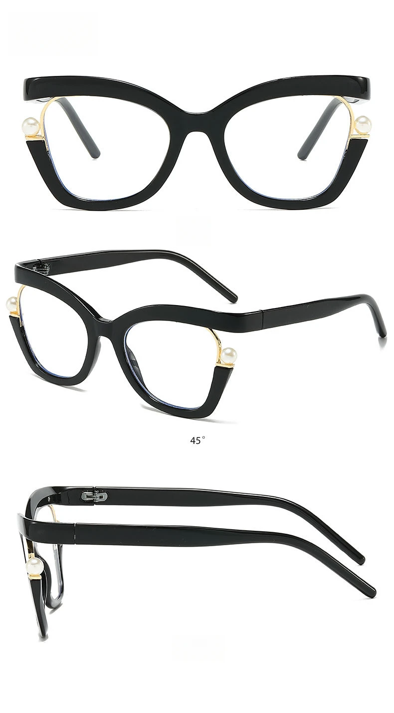 Hochwertige Anti-Blaulicht-Lesebrille für Damen, Perlenbrille, Cat-Eye-Stil, modische Presbyopie-Brille für Frauen – Detail 6