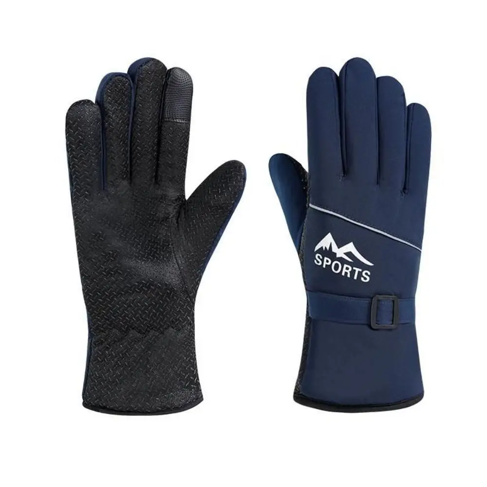 

Модные ветрозащитные лыжные перчатки, сохраняющие тепло, утолщенные велосипедные перчатки с сенсорным экраном, мягкие теплые варежки из полиэстера, уличные варежки для пешего туризма