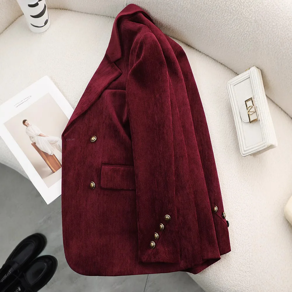 Fashion Ladies Blazer Coat Women Long Sleeve Business Work Wear Formal Suit Jacket Autumn Winter Female Outerwear Casual Tops