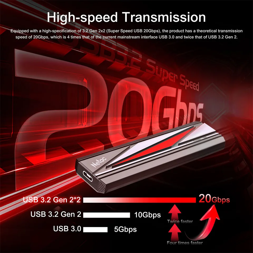 Netac SSD 1TB　③ Netac 1TB External SSD Speed Up to 2000MB/s Portable SSD 256GB