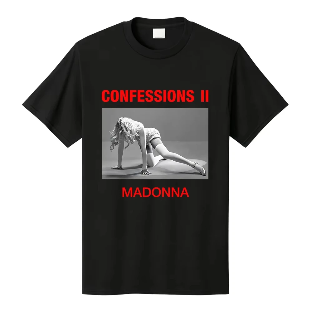 T-shirt graphique Madonna CONFESSIONS II, nouvelle collection été 2026, vêtements pour hommes et femmes, 100% coton, t-shirt oversize, streetwear Y2K