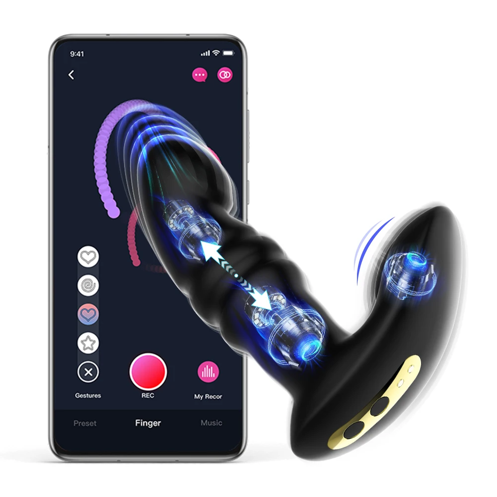 Anal Vibrator Prostate Massager Thrusting Vibrator Smart App Control Anal Sex Toy Butt Plug G-Spot Adult Toy For Men And Couples
