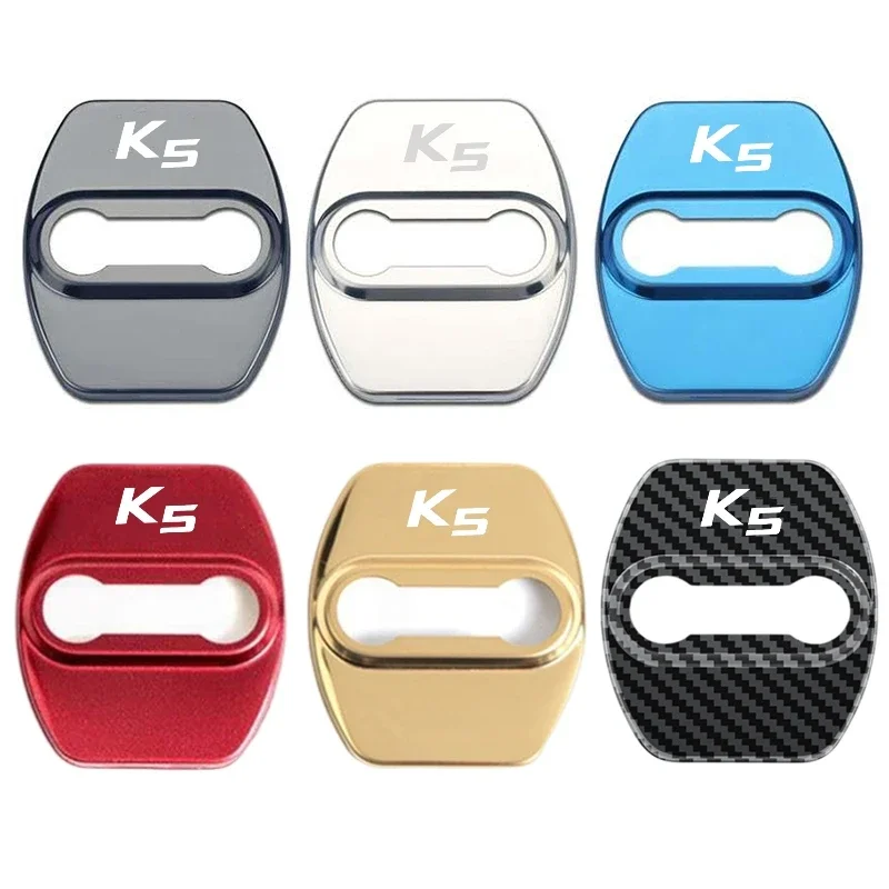4pcs Car Door Lock Cover Case Protection Stickers Anti-rust Emblem Buckle Accessories for KIA K5 K5 EV K5 PHEV Styling