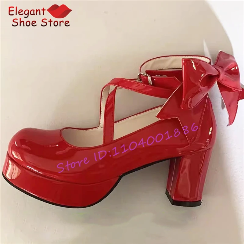 

Красные туфли Мэри Джейн с круглым носком на каблуке 8 см, модные летние элегантные женские туфли-лодочки с массивным каблуком и пряжкой на щиколотке
