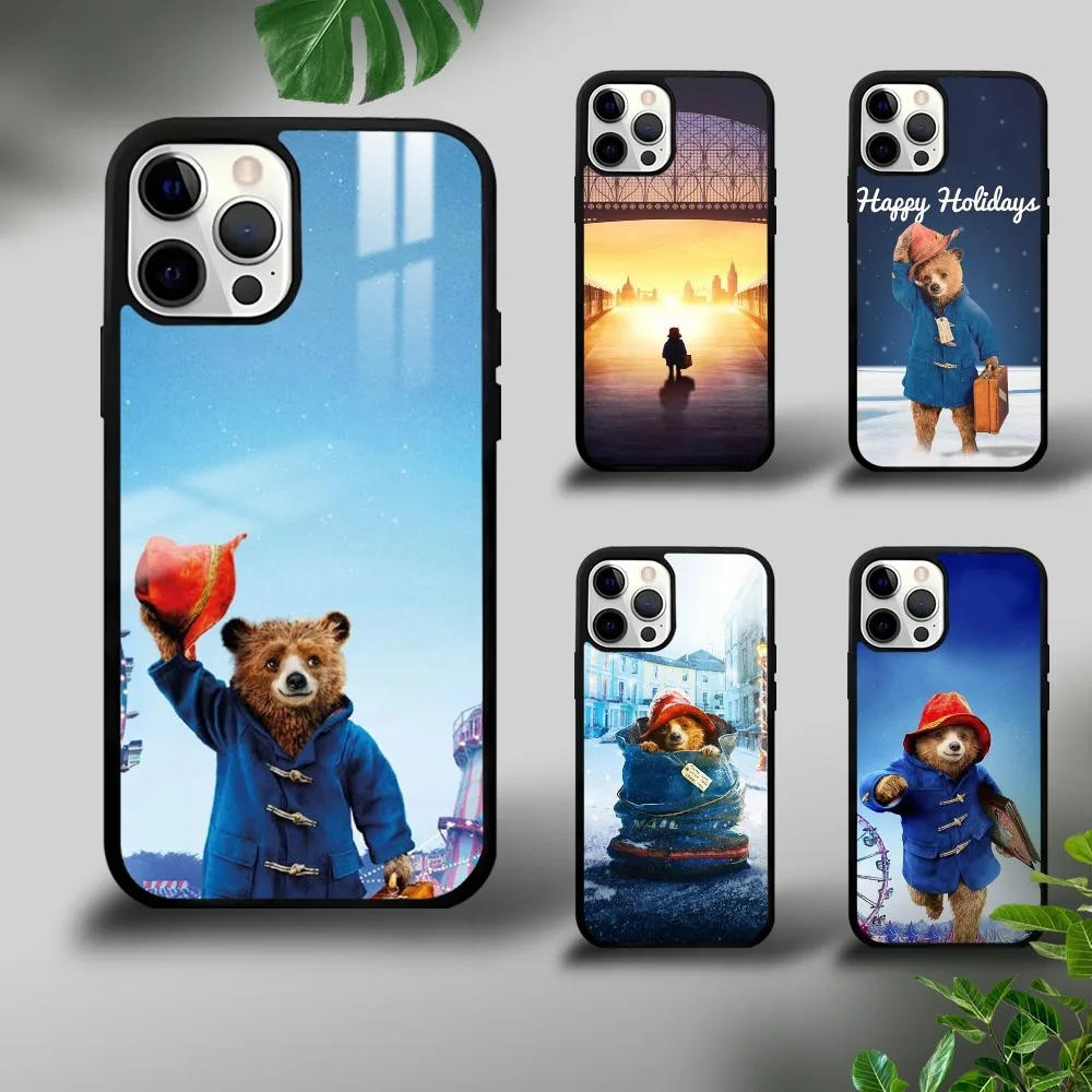 Cute P-Paddington Bear Phone Case For iPhone 16 15 14 13 12 11 Pro Xs Max Mini Plus Celulares Hard Funda