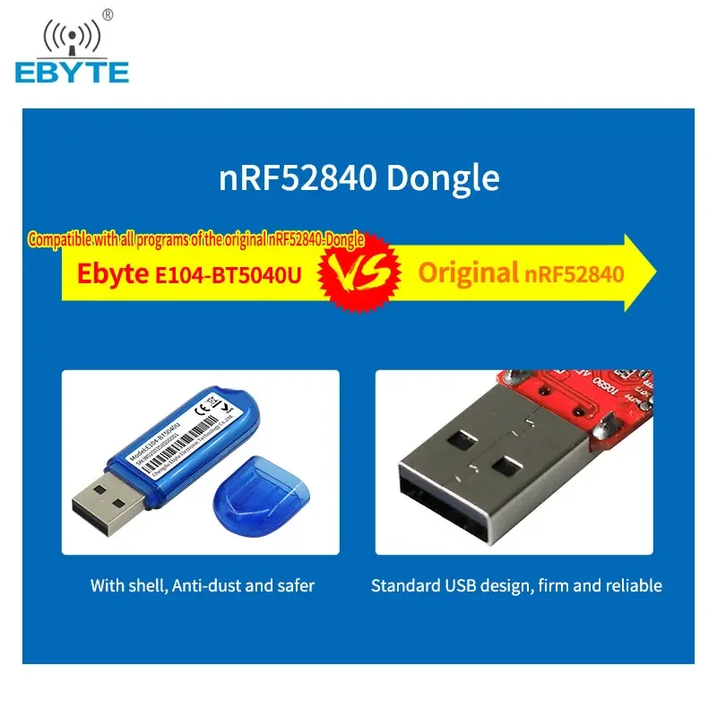 nRF52840 nRF52832 BLE4.2 BLE5.0 CDEBYTE Bluetooth Packet Capture Tool USB Interface PCB Build-in Antenna Protocol Capture Dongle