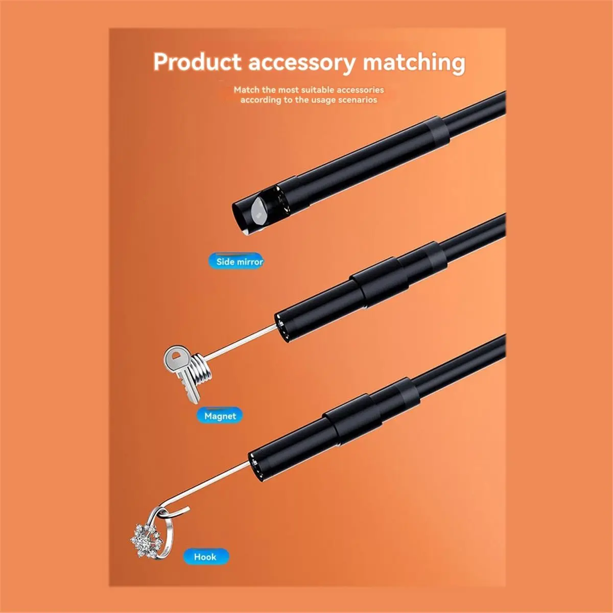 SWXF TYPE-C Endoscope OTG 7.0mm Borescope Inspection Camera IP67 Waterproof with 6 LED Lights for Android Check Car Engine