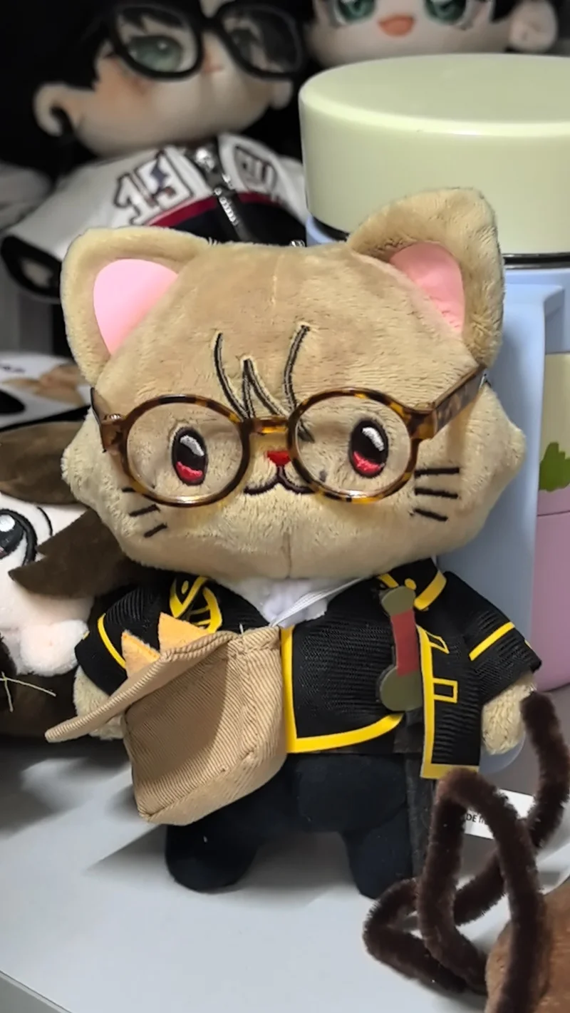 Japanese Authentic Movic Gintama Merchandise: Withcat Eye Mask & Cat Styled Cartoon Anime Plush Doll Keychain Gintoki Design