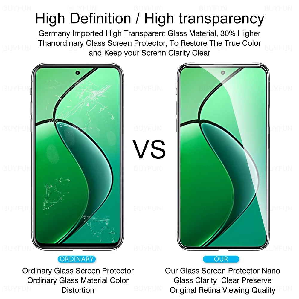 Protecteur d'écran d'objectif en verre trempé, film de protection pour Realme 12, 4G, 12 Plus, 5G, RMX3867, 6.67 ", 4 en 1