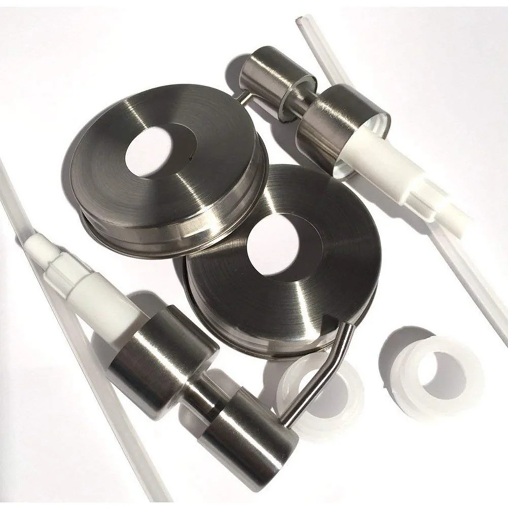 

2Pcs Stainless Steel Lotion Pump Dispenser Pump Rust Proof Dispenser Lids for Mason Jar Bathroom Stainless Steel Lids