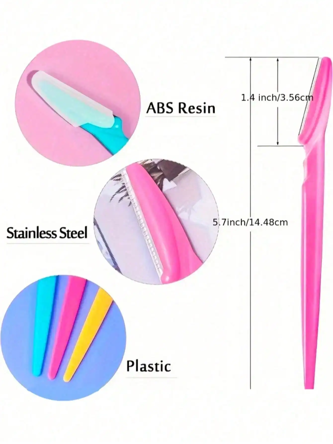 Conjunto com 12 Lâminas de Aço Inoxidável para Sobrancelhas - Removedor de Pelos Sem Fragrância, Presente Perfeito para o Dia dos Namorados