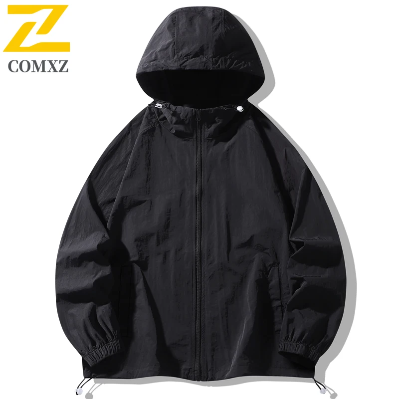 2025 Summer Jacket Men's Women's Korean Lightweight Breathable UV Hooded Coat Casual Sports Fishing Solid Color Skin Windbreaker