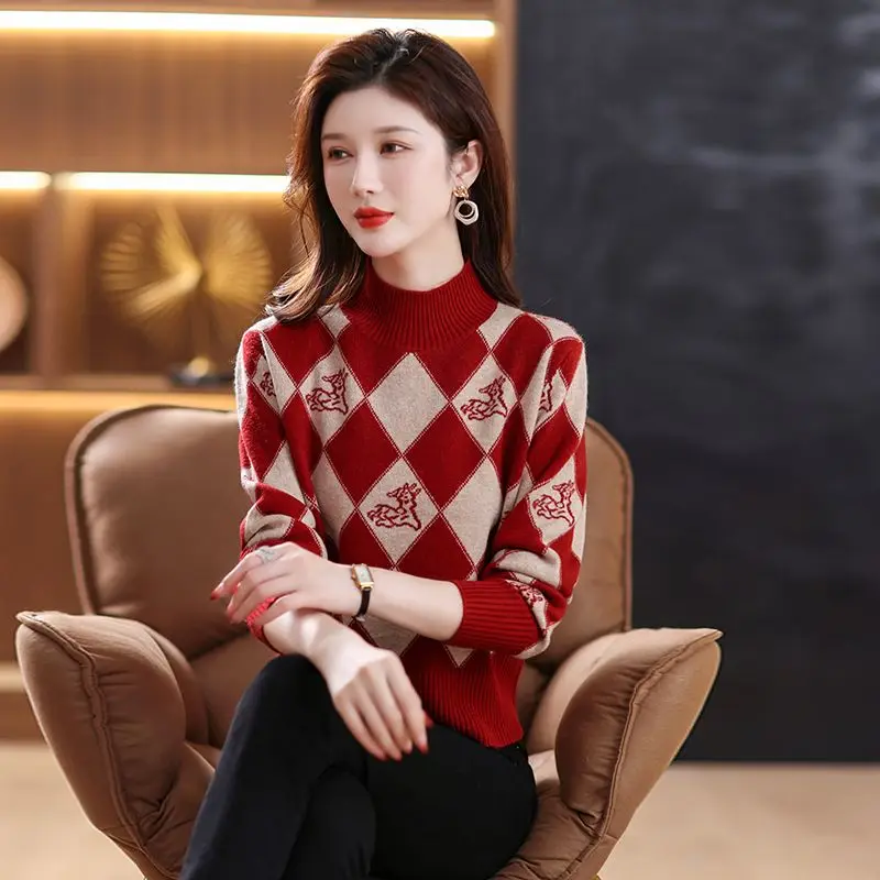 Bla Knitted f High Collar ort Base irt Women's Autumn Winter Slim Fit Inner Wear ort High Waist Top