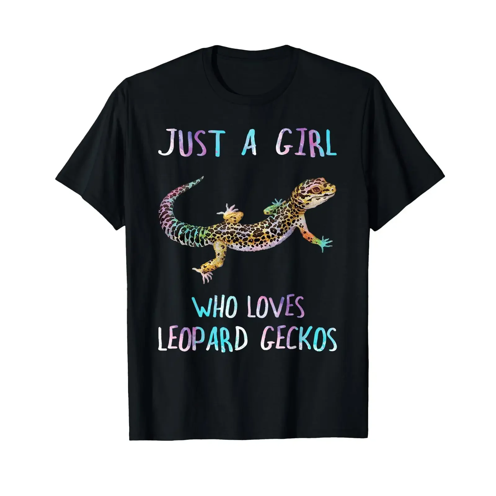 Cute Watercolor Lizard Just A Girl Who Loves Leopard Geckos T Shirt vintage Washed Unisex homme graphic Top For Everyday Wear