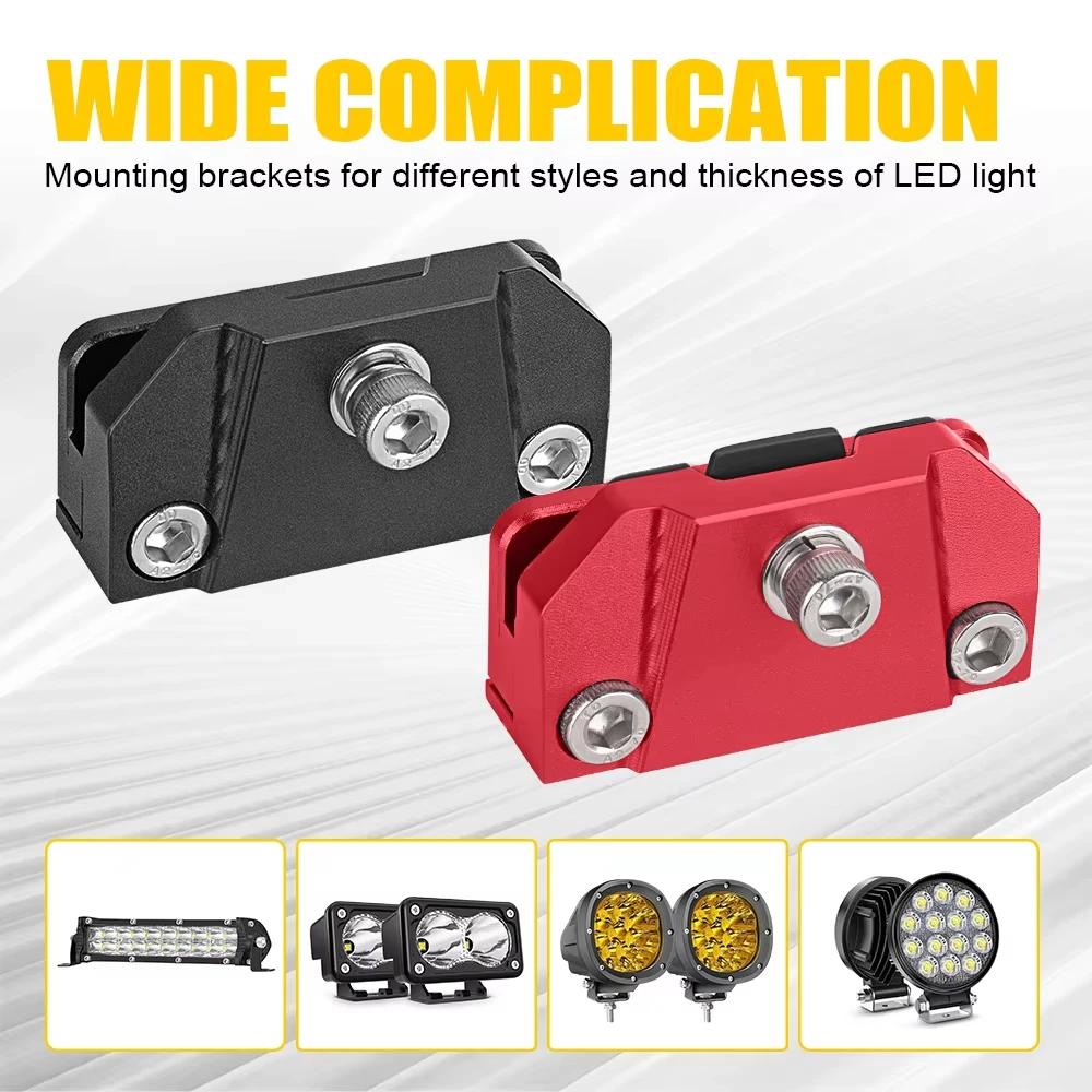 2PCS Ditch Light Mounting edge Bracket Aluminum Hood Hinge Pillar Pod Fog Light Brackets Clamp for Car Truck Off-Road