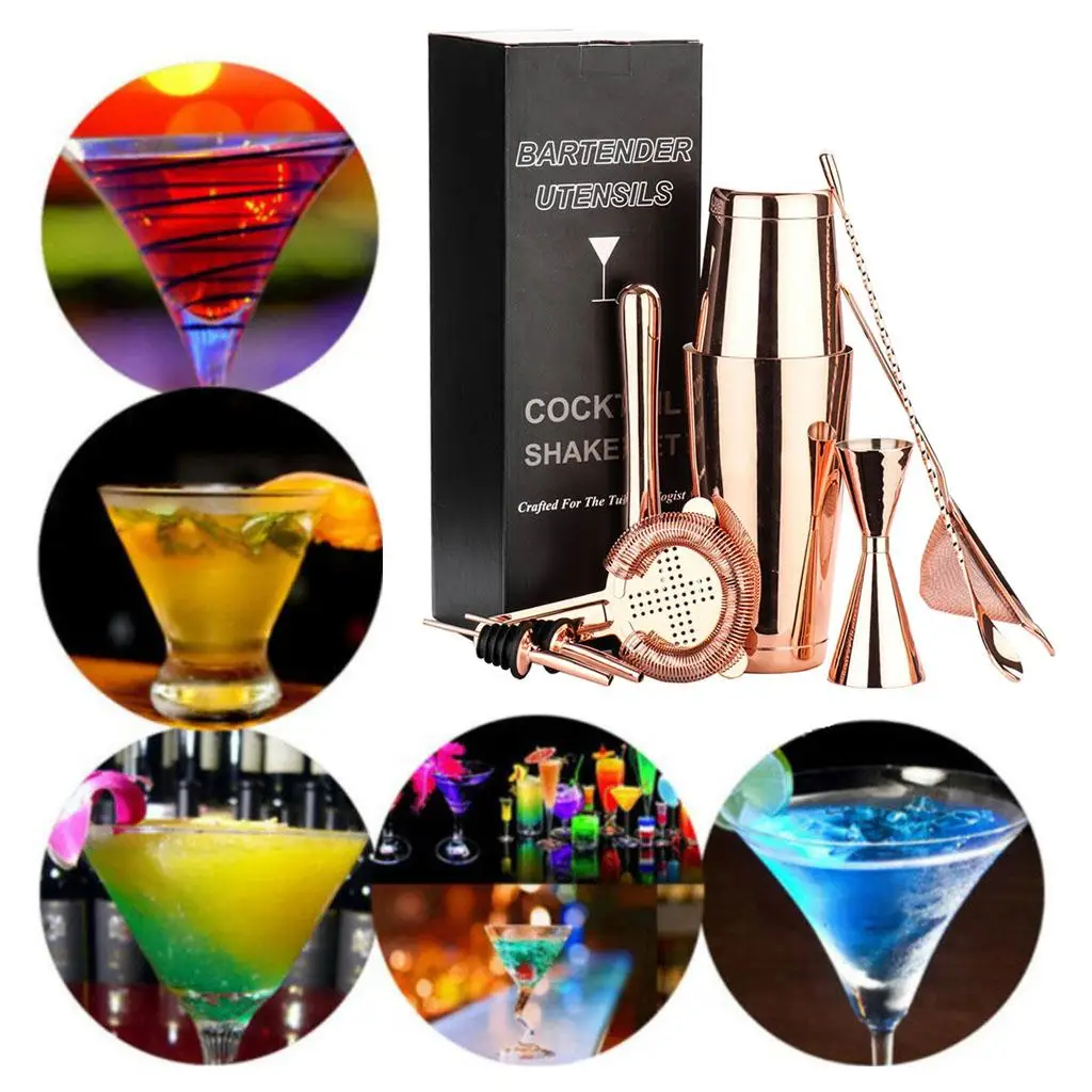 

Bartender Kit， 8 Piece Cocktail Shaker Set for Mixed Drink, Professional