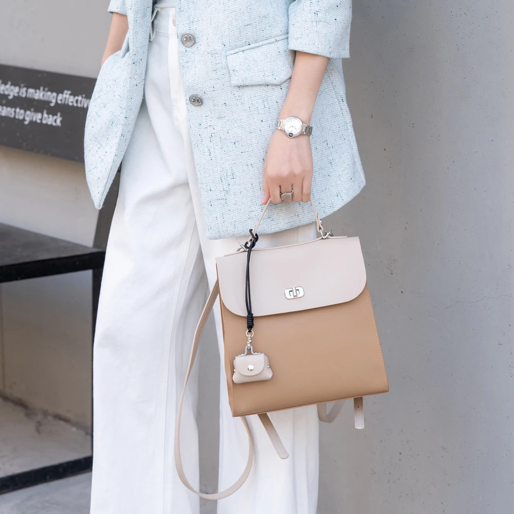 Women's New 2025 Spring & Summ - Genuine Leather Backpack 评论和价格