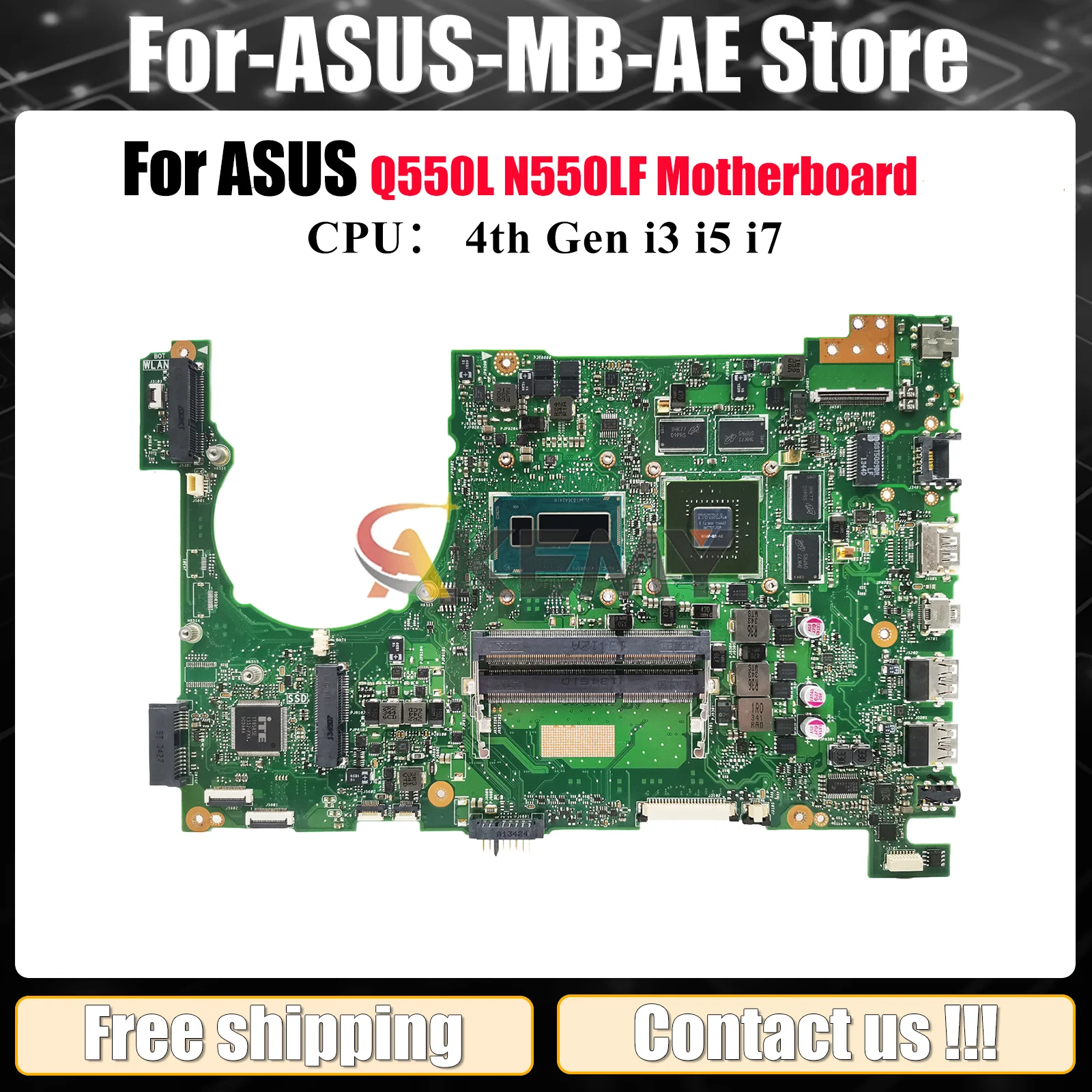 

N550LF Материнская плата для ноутбука ASUS ROG N550L Q550L N550LF Материнская плата для ноутбука с процессором i3 i5 i7 100% тестирование ОК быстрая доставка stk
