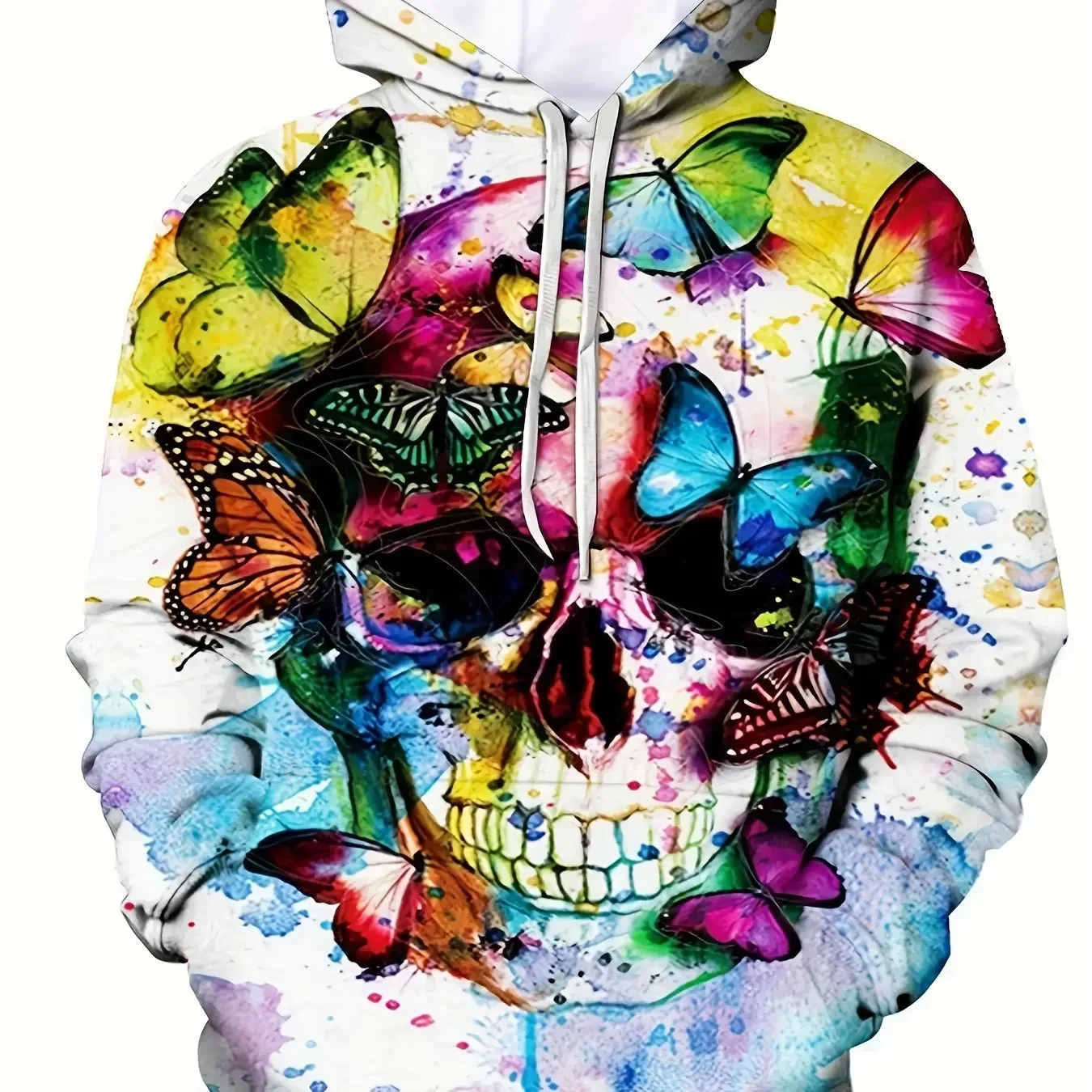 

2024 Halloween Men's 3D Printed Horror Skull Hoodies, Outdoor Pullover Clothing, Long Sleeve Sweatshirt, Daily Fashion, Autumn