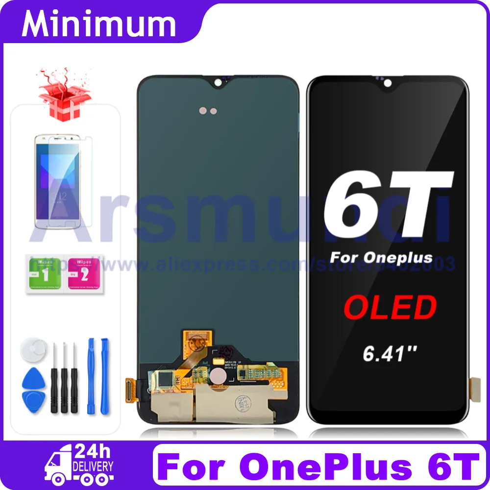 Go! OLED / Original AMOLED For OnePlus 6T LCD Display Touch Screen Digitizer For One Plus 6T 1+6T A6010 A6013