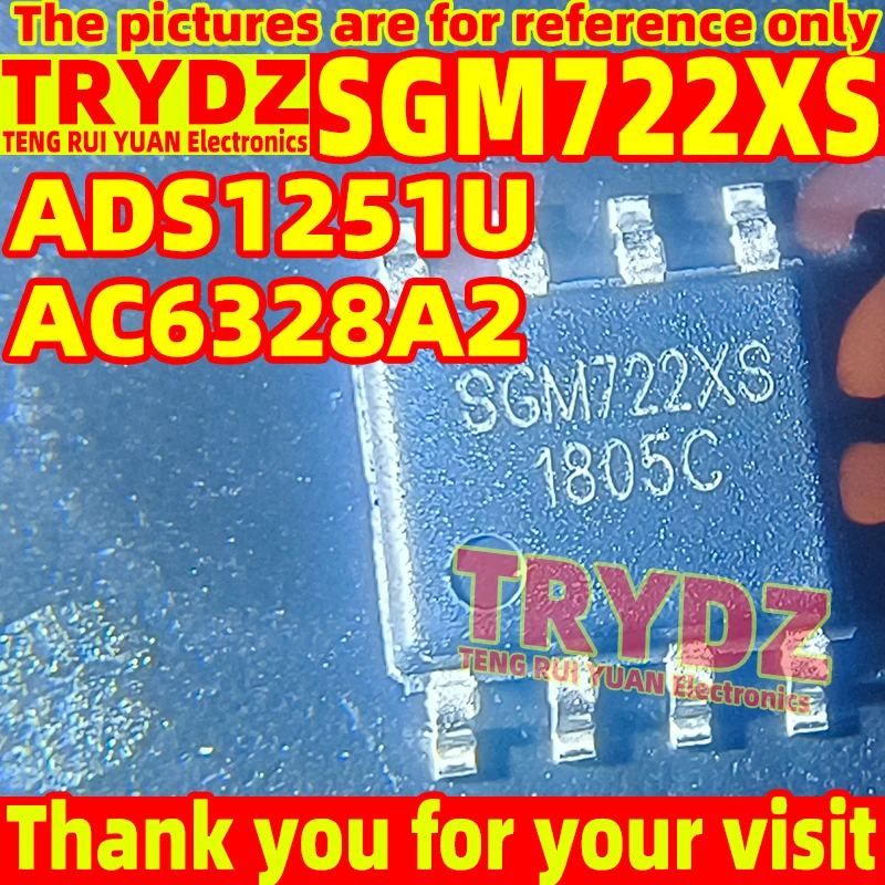 10-1pcs New SGM722XS/TR ADS1251U AC6328A2 SOP8 Operational amplifier analog-to-digital converter chip